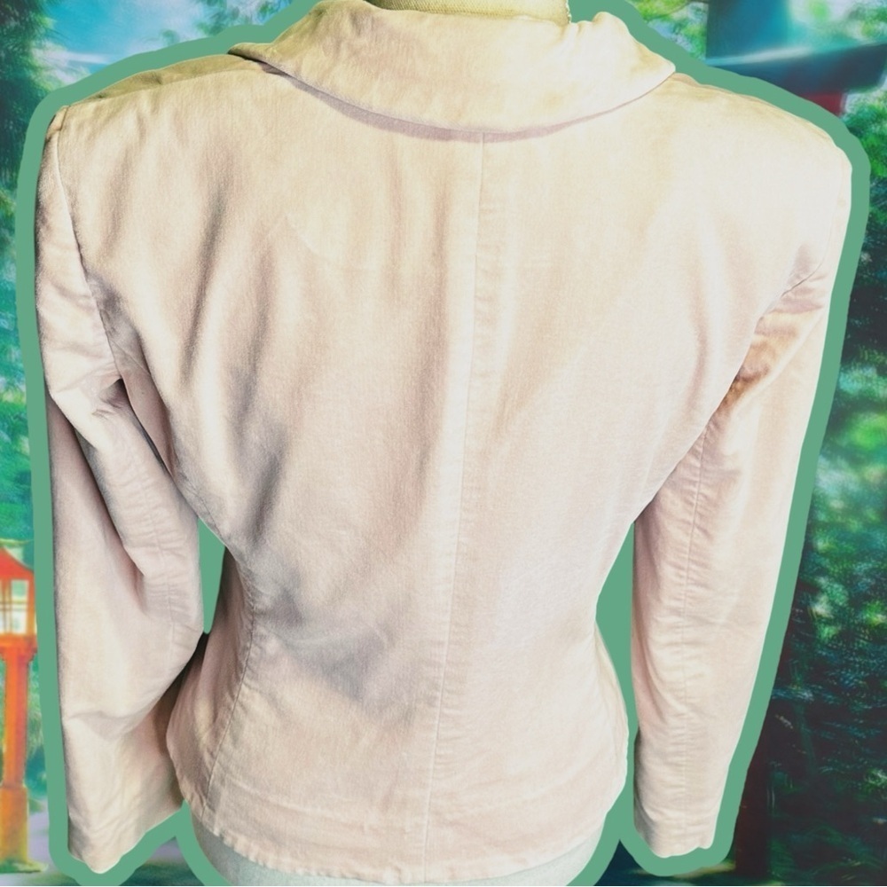 Ralph Lauren Vintage 90’s Tartan Label Pink Velvet Covered Button Blazer Size S - Picture 10 of 14